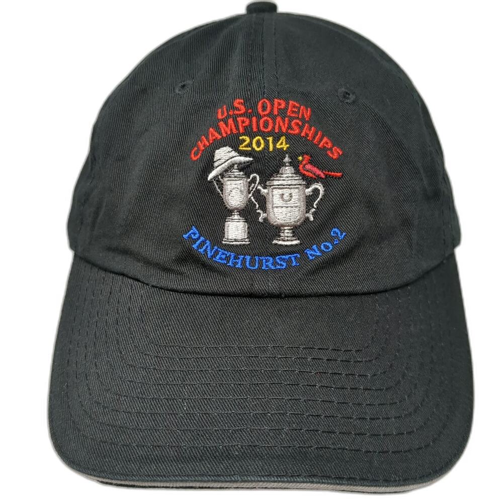 USGA Baseball Cap Black OSFM 2014 US Open Pinehurst No. 2 Member Golf Hat Trophy